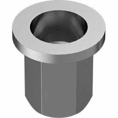 BSC PREFERRED Heavy Duty Twist-Resistant Rivet Nut Steel 10-32 Internal Thread.010-.085 Material Thickness, 25PK 90720A430